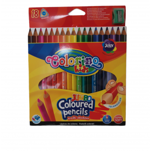 Colorino pastelky trojhranné 18 farieb JUMBO 17,5cm + strúhadlo